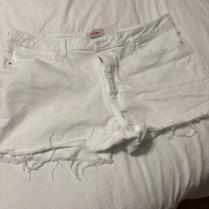wrangler white denim shorts